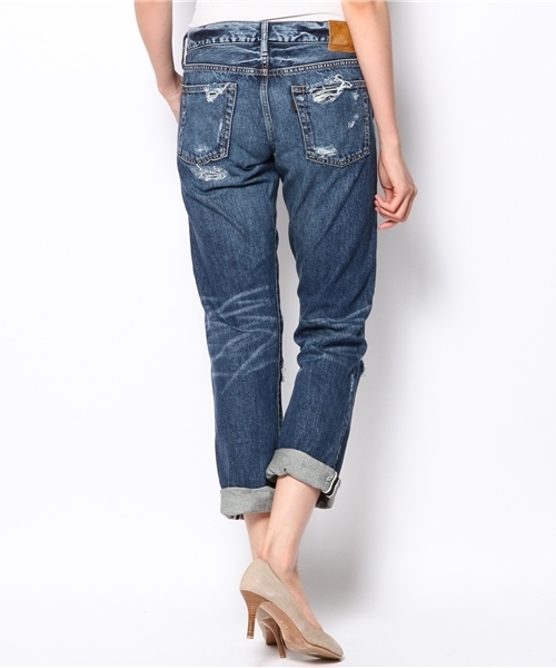 goa（ゴア）の「13ozデニムブロークンボーイズパンツ（デニムパンツ・レディース・ブラック/インディゴブルー・SMALL/MEDIUM）」の4枚目の写真