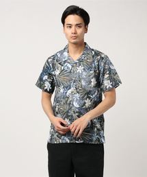 総柄オープンカラー開襟アロハシャツビジネスカジュアル