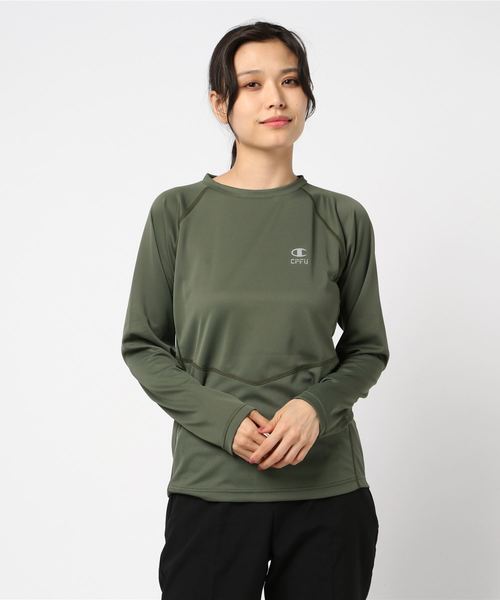 Champion(チャンピオン)の「【Champion/チャンピオン】レディース CPFU ロングスリーブTシャツ(Tシャツ/カットソー・レディース・ライトグレー/レッド系その他6/オリーブ/ダークブルー・LARGE/MEDIUM)」の3枚目の写真