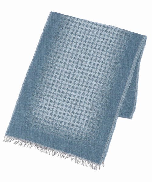 MONSIEUR NICOLE(ムッシュニコル)の「千鳥柄ストール(ストール/スヌード)」|ブルー