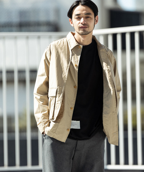 REMI RELIEF(レミレリーフ)の「REMI RELIEF/レミレリーフ 高密度ダンプレイヤードシャツ(シャツ/ブラウス・メンズ・ベージュ/カーキ/オフホワイト/ネイビー・M/L)」の14枚目の写真