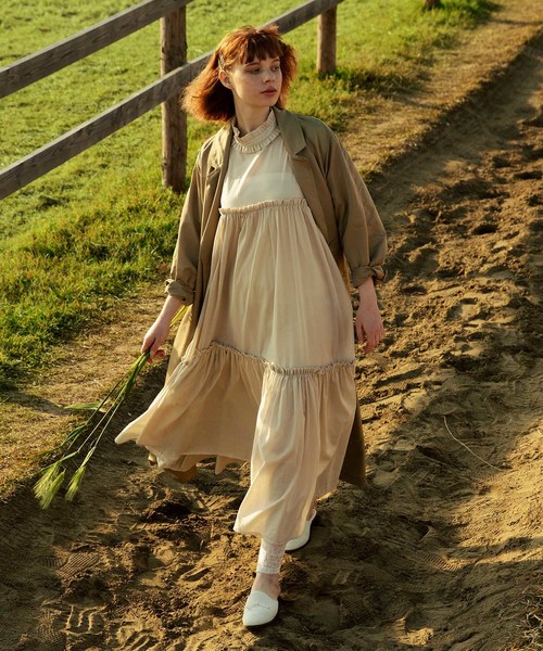 Merlot Ikyu メルローイキュウ の ティアードフリルネックワンピース2970 ワンピース Wear