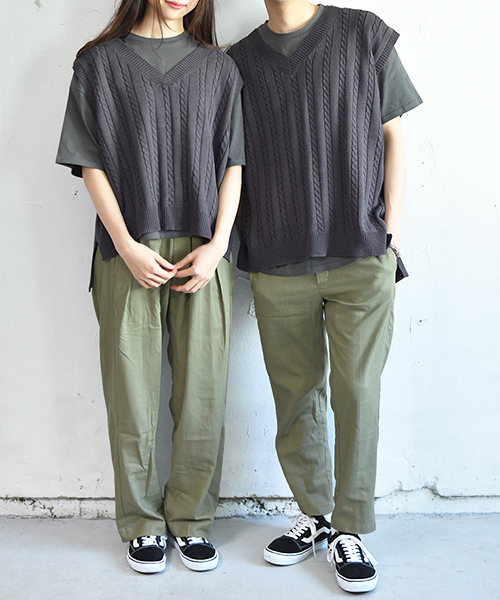 PairPair(ペアペア)の「麻混2タックワイドパンツ(その他パンツ・レディース・アイボリー/カーキ・FREE)」の13枚目の写真