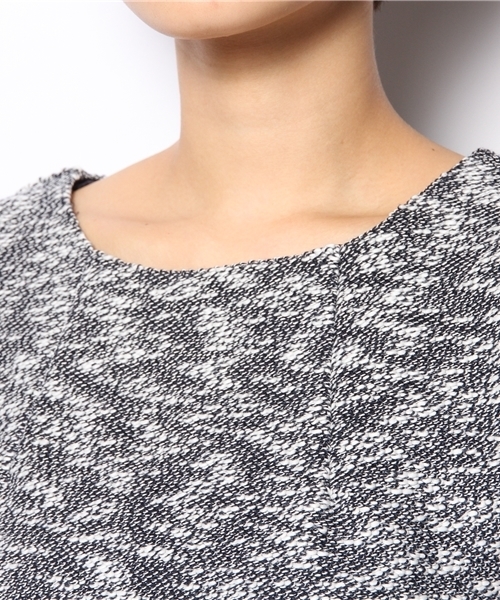 CIAOPANIC（チャオパニック）の「【Ciaopanic】　ツイードジャージーP/O（Tシャツ/カットソー・レディース・ネイビー/オフホワイト・FREE）」の6枚目の写真