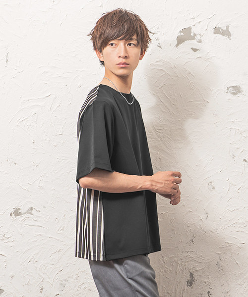 MinoriTY(マイノリティ)の「ストライプ半袖プルオーバー ビッグシルエット(シャツ/ブラウス・メンズ・ホワイト系その他/ブラック系その他/ブルー系その他・M/L)」の5枚目の写真