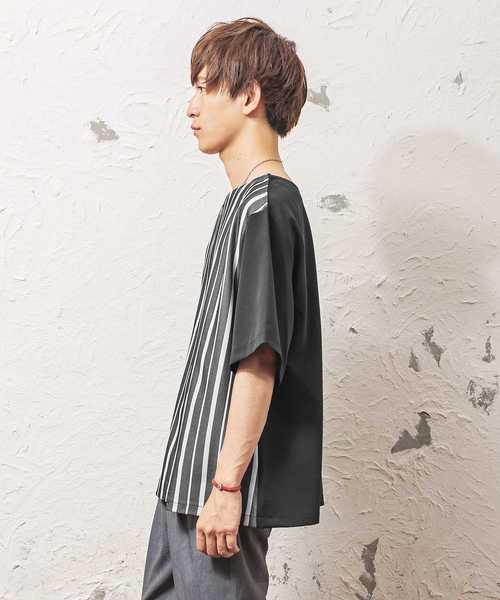 MinoriTY(マイノリティ)の「ストライプ半袖プルオーバー ビッグシルエット(シャツ/ブラウス・メンズ・ホワイト系その他/ブラック系その他/ブルー系その他・M/L)」の7枚目の写真