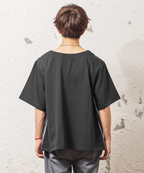 MinoriTY(マイノリティ)の「ストライプ半袖プルオーバー ビッグシルエット(シャツ/ブラウス・メンズ・ホワイト系その他/ブラック系その他/ブルー系その他・M/L)」の8枚目の写真