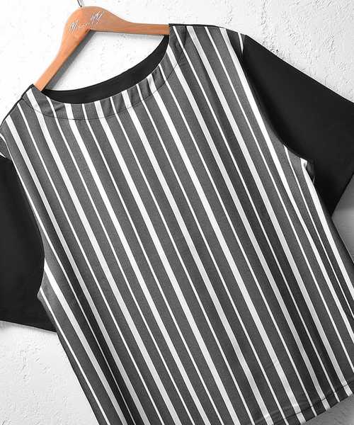 MinoriTY(マイノリティ)の「ストライプ半袖プルオーバー ビッグシルエット(シャツ/ブラウス・メンズ・ホワイト系その他/ブラック系その他/ブルー系その他・M/L)」の12枚目の写真