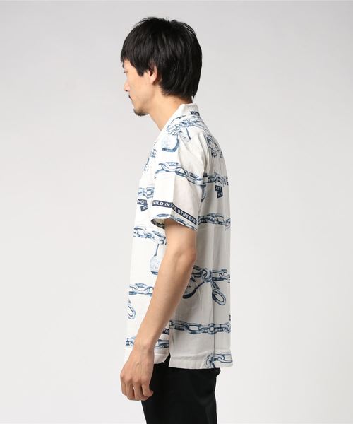 And A（アンドエー）の「SCHOTT ショット/ HAWAIIAN SHT CHAIN レトロチェーン柄 アロハシャツ / 3195027（シャツ/ブラウス・メンズ・ホワイト/ブラック・SMALL/MEDIUM/LARGE/X-LARGE）」の10枚目の写真