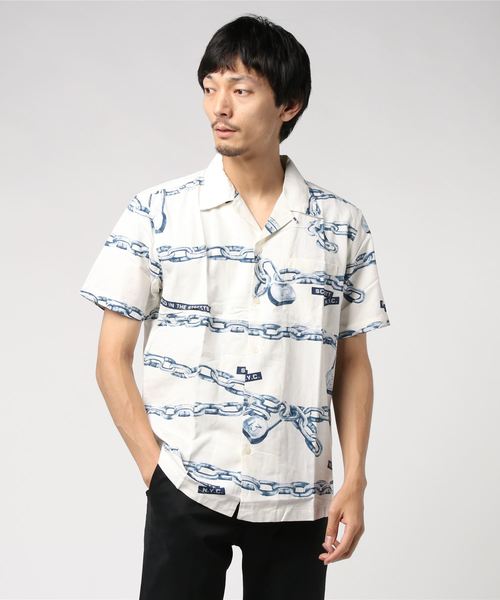 And A（アンドエー）の「SCHOTT ショット/ HAWAIIAN SHT CHAIN レトロチェーン柄 アロハシャツ / 3195027（シャツ/ブラウス・メンズ・ホワイト/ブラック・SMALL/MEDIUM/LARGE/X-LARGE）」の17枚目の写真