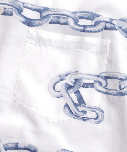 And A（アンドエー）の「SCHOTT ショット/ HAWAIIAN SHT CHAIN レトロチェーン柄 アロハシャツ / 3195027（シャツ/ブラウス・メンズ・ホワイト/ブラック・SMALL/MEDIUM/LARGE/X-LARGE）」の18枚目の写真