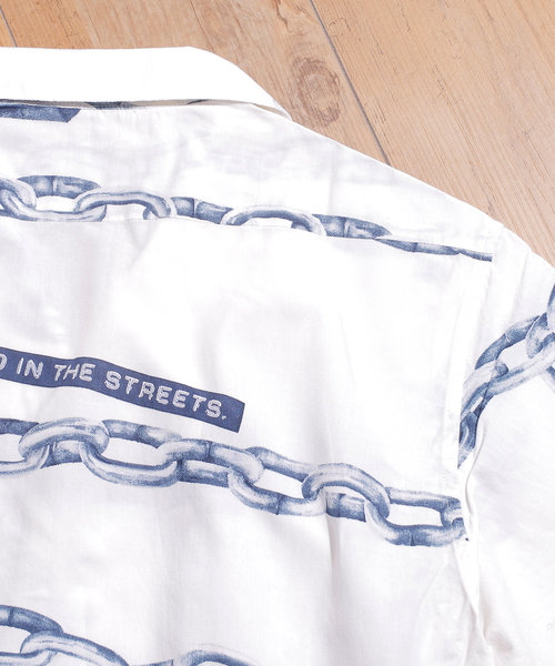 And A（アンドエー）の「SCHOTT ショット/ HAWAIIAN SHT CHAIN レトロチェーン柄 アロハシャツ / 3195027（シャツ/ブラウス・メンズ・ホワイト/ブラック・SMALL/MEDIUM/LARGE/X-LARGE）」の16枚目の写真