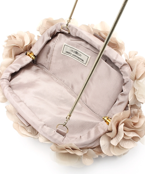 【美品】GRACE CONTINENTAL フラワーシェルクラッチ GRACE グレースコンチネンタル CONTINENTAL CONTINENTAL（グレース