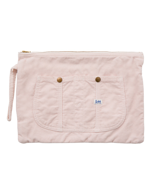 MILKFED.(ミルクフェド)の「【mini10月号掲載】MFD Lee OVERALL POUCH (クラッチバッグ/コーデュロイ)(クラッチバッグ・レディース・ライトピンク・ONE SIZE)」の1枚目の写真