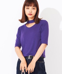WEGO | WEGO/チョーカー5分袖リブTシャツ(Tシャツ/カットソー)