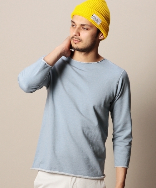 BEAUTY&YOUTH UNITED ARROWS(ビューティーアンドユースユナイテッドアローズ)の「BY ブルー スエット クォータースリーブ◆(Tシャツ/カットソー・メンズ・ライトブルー/ネイビー・X-LARGE/LARGE/MEDIUM/SMALL)」の1枚目の写真