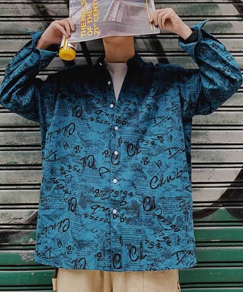 MGV(エムジーヴィー)の「【MGV】英字柄プリントオーバーサイズシャツ(シャツ/ブラウス・メンズ・ホワイト/カーキ/ブルー/ワインレッド・MEDIUM/LARGE/X-LARGE/XX-LARGE)」の13枚目の写真