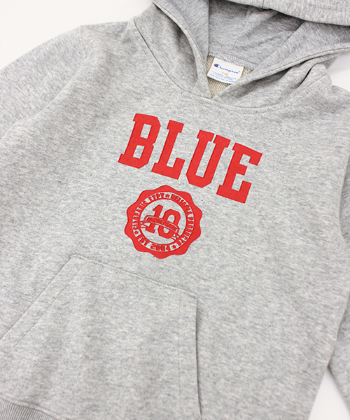 CIAOPANIC TYPY（チャオパニックティピー）の「Champion別注 プルパーカ【KIDS】（パーカー・キッズ・杢グレー/ネイビー・110/130/90/100/120）」の5枚目の写真