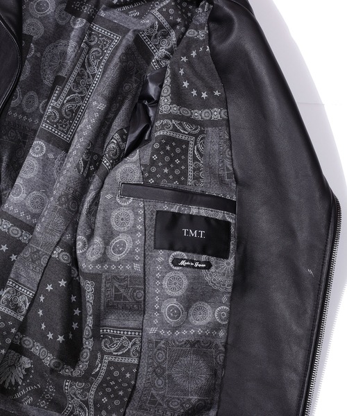 tmtレザージャケット　tmt タロンzip TMT（ティーエムティー）の「ITALIAN RAM LEATHER W-RIDERS