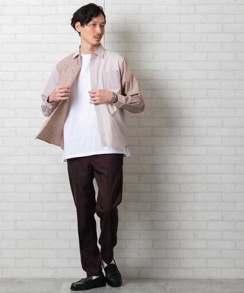 coen（コーエン）の「ストライプクレイジーパッチワーク長袖シャツ（シャツ/ブラウス・メンズ・ベージュ/ネイビー・X-LARGE/LARGE/MEDIUM/SMALL）」の5枚目の写真