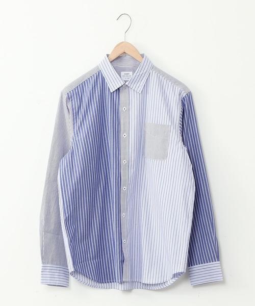 coen（コーエン）の「ストライプクレイジーパッチワーク長袖シャツ（シャツ/ブラウス・メンズ・ベージュ/ネイビー・X-LARGE/LARGE/MEDIUM/SMALL）」の17枚目の写真