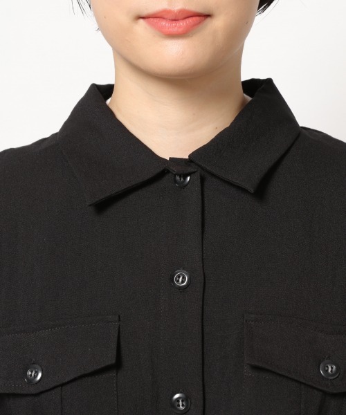 PAGEBOY（ページボーイ）の「リネンライクBIGシャツ（シャツ/ブラウス・レディース・ブラック/ベージュ/クリアブルー・FREE）」の8枚目の写真