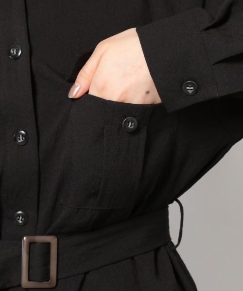 PAGEBOY（ページボーイ）の「リネンライクBIGシャツ（シャツ/ブラウス・レディース・ブラック/ベージュ/クリアブルー・FREE）」の10枚目の写真