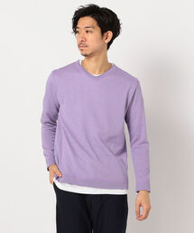 GLOSTER | 綿/麻 レイヤードニット インナーTシャツ付き(ニット/セーター)