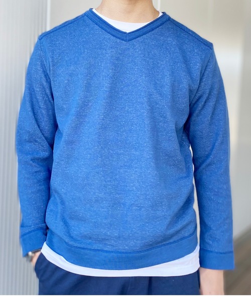 GLOSTER（グロスター）の「綿/麻 レイヤードニット インナーＴシャツ付き（ニット/セーター・メンズ・ライトグレー/ネイビー/カーキ/ブルー/ラベンダー・S/M/L/XL）」の4枚目の写真