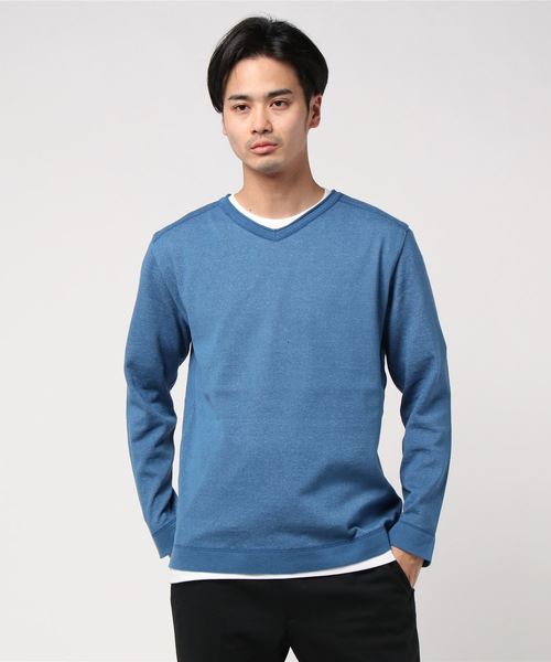 GLOSTER（グロスター）の「綿/麻 レイヤードニット インナーＴシャツ付き（ニット/セーター・メンズ・ライトグレー/ネイビー/カーキ/ブルー/ラベンダー・S/M/L/XL）」の19枚目の写真
