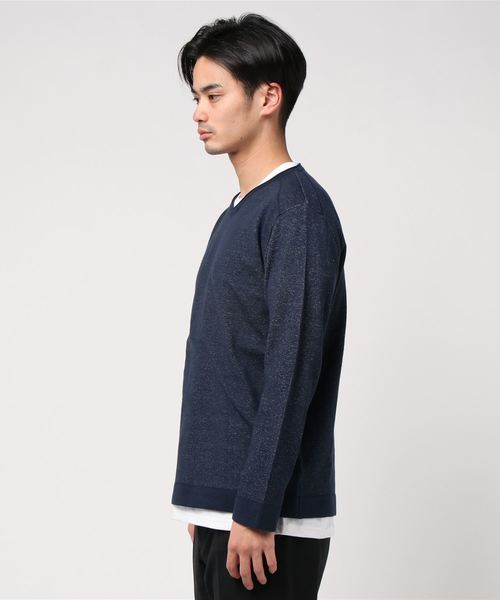 GLOSTER（グロスター）の「綿/麻 レイヤードニット インナーＴシャツ付き（ニット/セーター・メンズ・ライトグレー/ネイビー/カーキ/ブルー/ラベンダー・S/M/L/XL）」の17枚目の写真