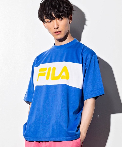 FILA（フィラ）の「FILA(フィラ)切り替えTシャツ（Tシャツ/カットソー・メンズ・ホワイト/ブルー/ネイビー・L/XL/S/M）」の3枚目の写真