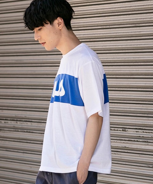 FILA（フィラ）の「FILA(フィラ)切り替えTシャツ（Tシャツ/カットソー・メンズ・ホワイト/ブルー/ネイビー・L/XL/S/M）」の5枚目の写真