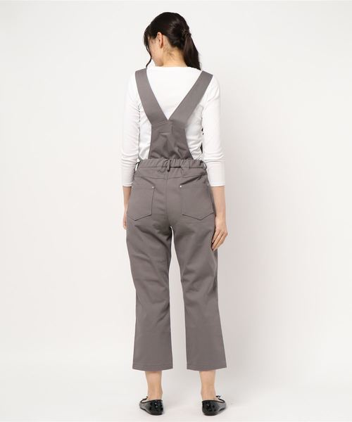 flower(フラワー)の「レディツイルサロペット(サロペット/オーバーオール・レディース・グレー/アイボリー・FREE)」の4枚目の写真