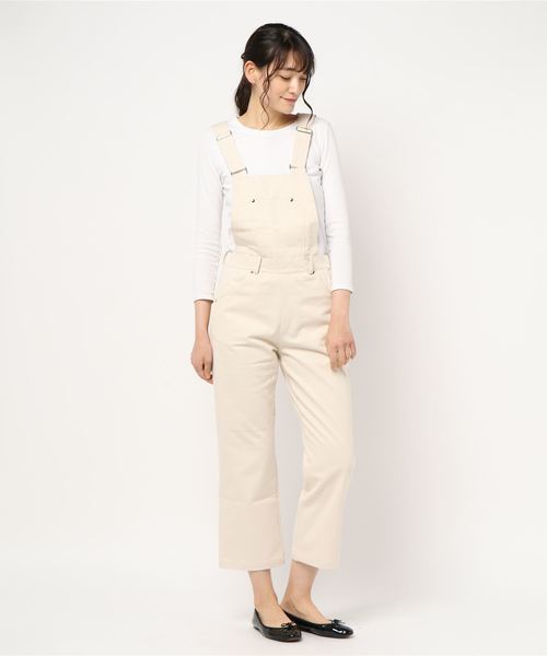 flower(フラワー)の「レディツイルサロペット(サロペット/オーバーオール・レディース・グレー/アイボリー・FREE)」の19枚目の写真