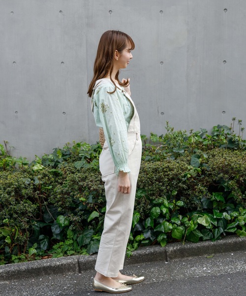 flower(フラワー)の「レディツイルサロペット(サロペット/オーバーオール・レディース・グレー/アイボリー・FREE)」の7枚目の写真