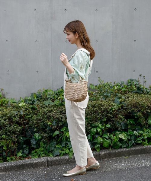 flower(フラワー)の「レディツイルサロペット(サロペット/オーバーオール・レディース・グレー/アイボリー・FREE)」の11枚目の写真