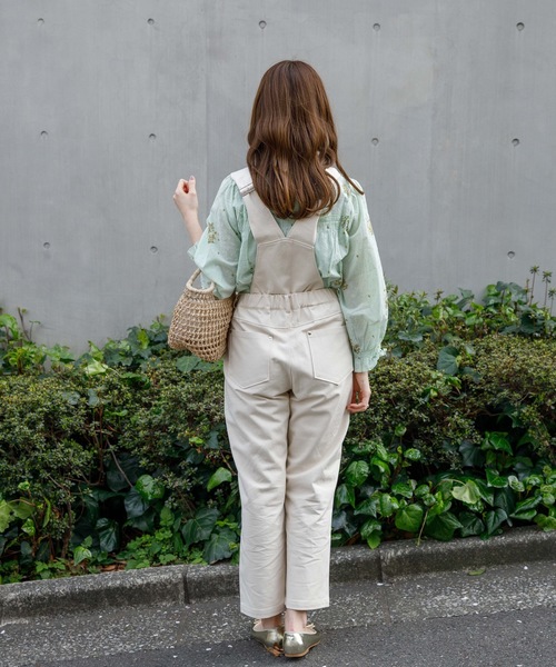 flower(フラワー)の「レディツイルサロペット(サロペット/オーバーオール・レディース・グレー/アイボリー・FREE)」の12枚目の写真