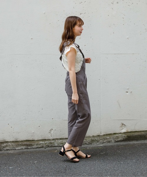 flower(フラワー)の「レディツイルサロペット(サロペット/オーバーオール・レディース・グレー/アイボリー・FREE)」の13枚目の写真