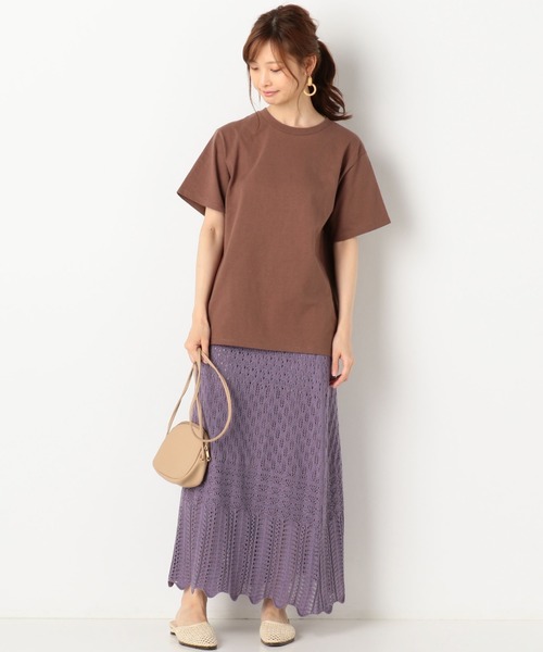 archives（アルシーヴ）の「透かし編みニットスカート（スカート・レディース・グレー/アイボリー/パープル・MEDIUM）」の17枚目の写真