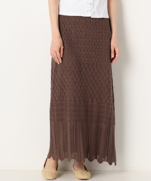 archives（アルシーヴ）の「透かし編みニットスカート（スカート・レディース・グレー/アイボリー/パープル・MEDIUM）」の13枚目の写真