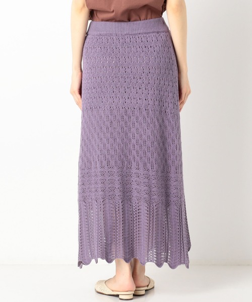 archives（アルシーヴ）の「透かし編みニットスカート（スカート・レディース・グレー/アイボリー/パープル・MEDIUM）」の9枚目の写真