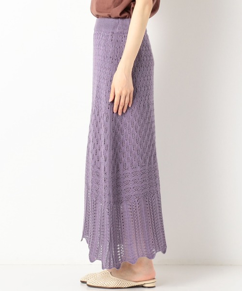 archives（アルシーヴ）の「透かし編みニットスカート（スカート・レディース・グレー/アイボリー/パープル・MEDIUM）」の10枚目の写真