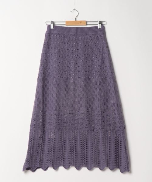 archives（アルシーヴ）の「透かし編みニットスカート（スカート・レディース・グレー/アイボリー/パープル・MEDIUM）」の21枚目の写真