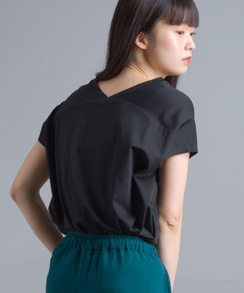 OMNES Another Edition（オムネス アナザーエディション）の「シルケット加工 ラインストーンプルオーバー（Tシャツ/カットソー・レディース・ブラック/ホワイト/ピンク・FREE）」の2枚目の写真