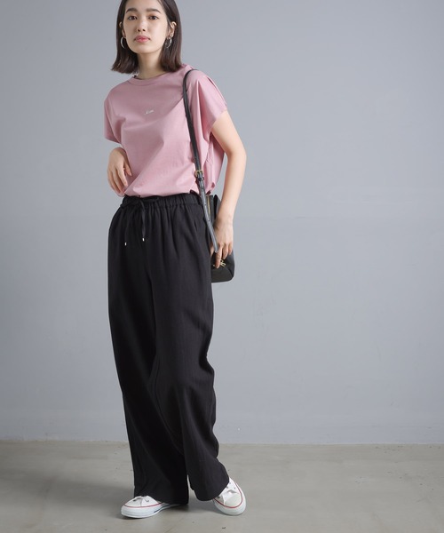 OMNES Another Edition（オムネス アナザーエディション）の「シルケット加工 ラインストーンプルオーバー（Tシャツ/カットソー・レディース・ブラック/ホワイト/ピンク・FREE）」の19枚目の写真