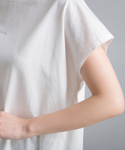 OMNES Another Edition（オムネス アナザーエディション）の「シルケット加工 ラインストーンプルオーバー（Tシャツ/カットソー・レディース・ブラック/ホワイト/ピンク・FREE）」の11枚目の写真