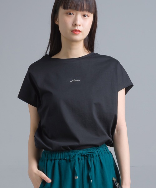 OMNES Another Edition（オムネス アナザーエディション）の「シルケット加工 ラインストーンプルオーバー（Tシャツ/カットソー・レディース・ブラック/ホワイト/ピンク・FREE）」の5枚目の写真