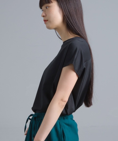 OMNES Another Edition（オムネス アナザーエディション）の「シルケット加工 ラインストーンプルオーバー（Tシャツ/カットソー・レディース・ブラック/ホワイト/ピンク・FREE）」の6枚目の写真