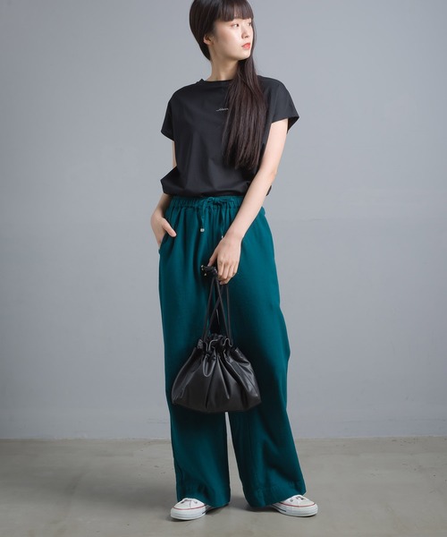 OMNES Another Edition（オムネス アナザーエディション）の「シルケット加工 ラインストーンプルオーバー（Tシャツ/カットソー・レディース・ブラック/ホワイト/ピンク・FREE）」の8枚目の写真